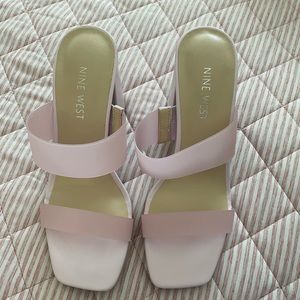 Nine West pink block heels